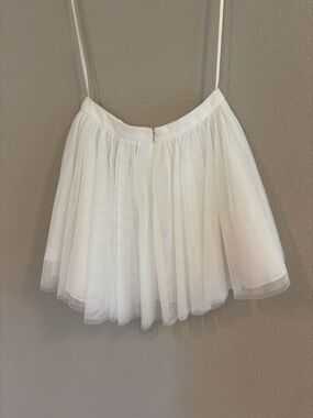 White Tulle Skater Mini Skirt